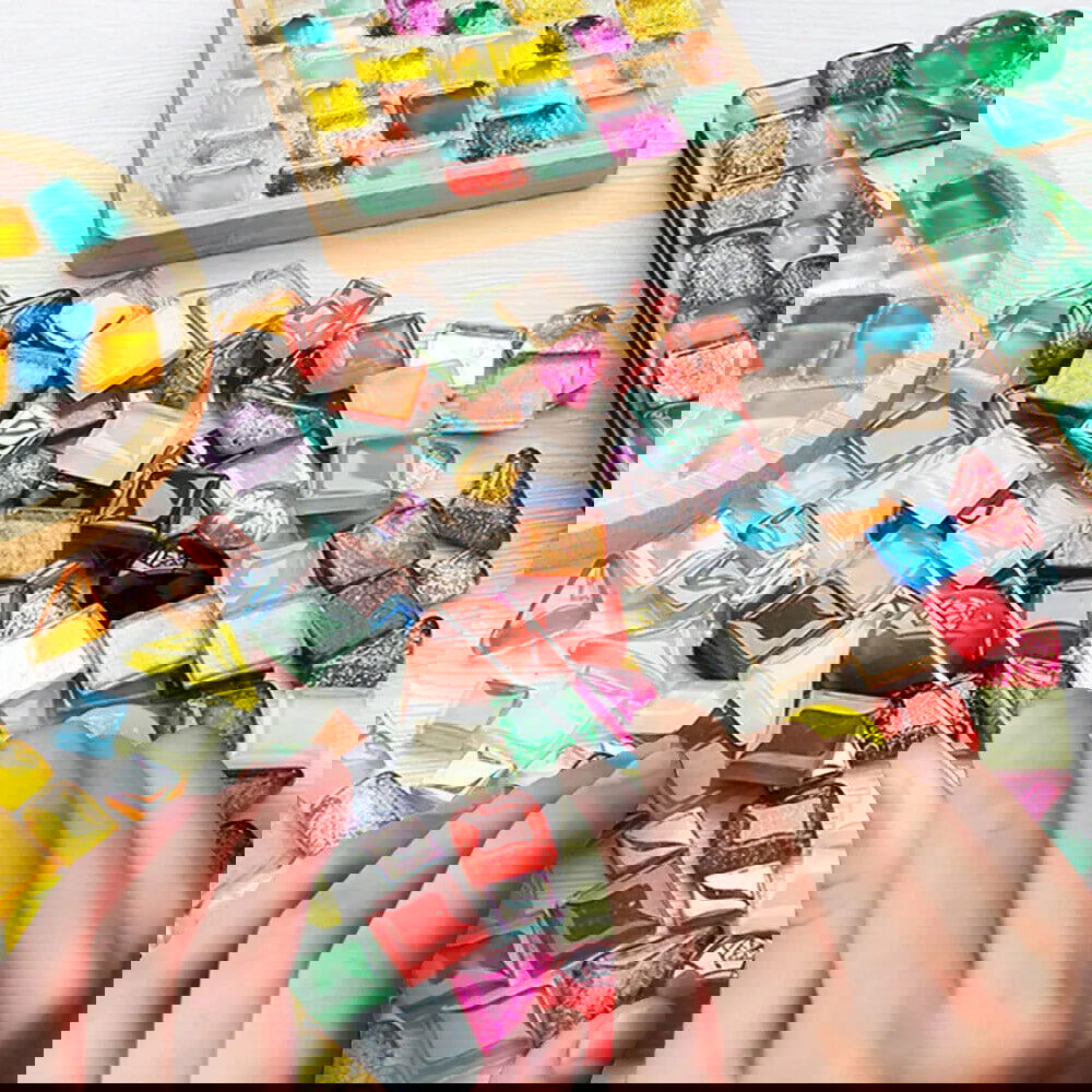 Glitter Irregular Mosaic Tiles - Afterschool Fun