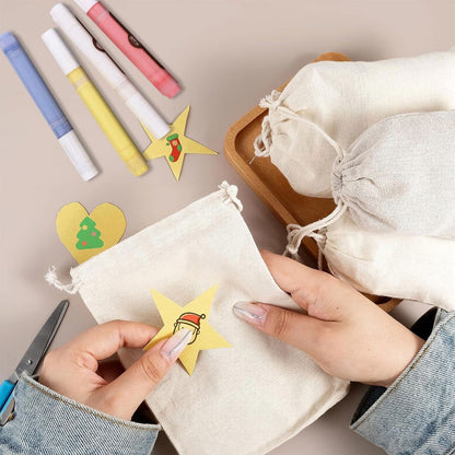 10pcs Calico Drawstring Bags - Afterschool Fun