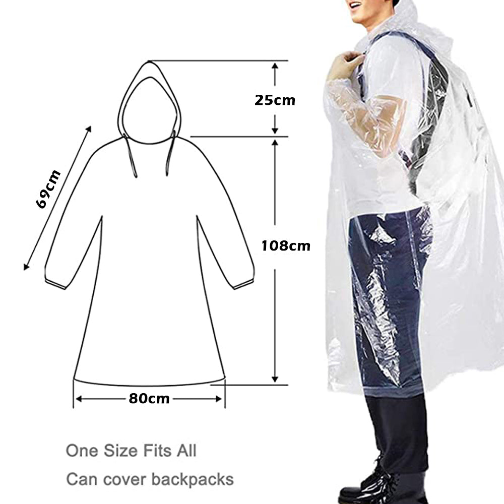 Disposable Rain Poncho - Adult Size - Afterschool Fun