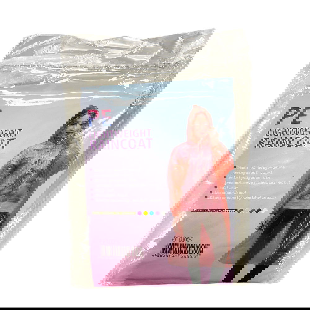 Disposable Rain Poncho - Adult Size - Afterschool Fun